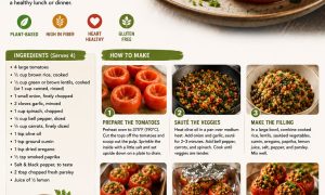 Brown Rice and Lentil Stuffed Tomatoes