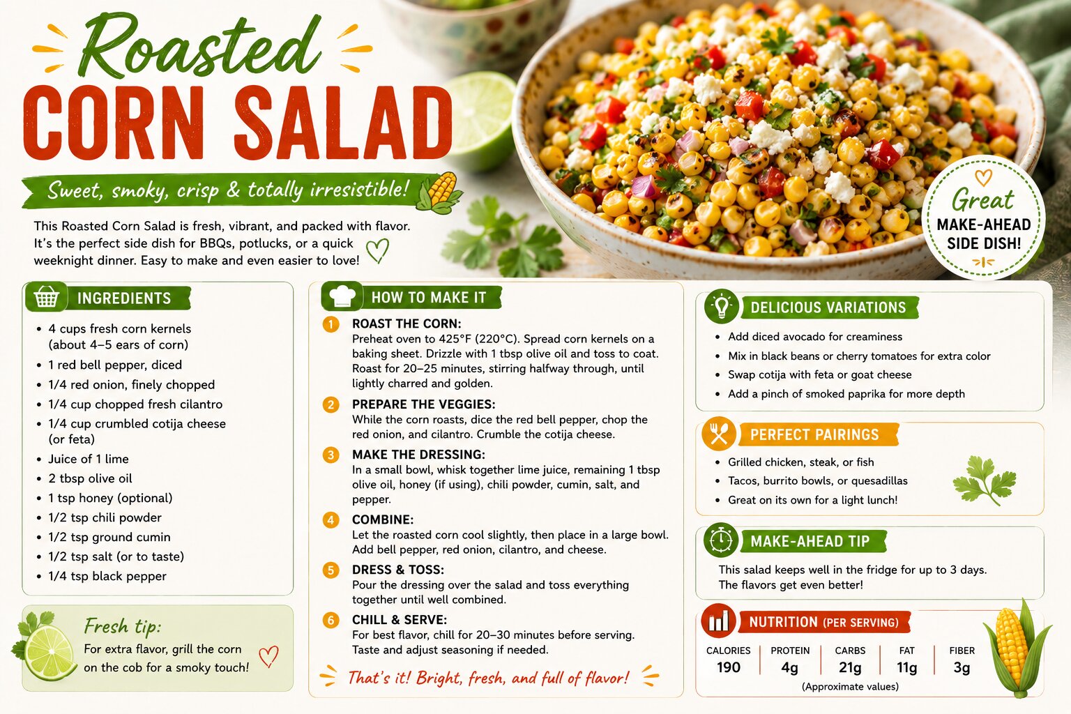 Roasted Corn Salad Recipe