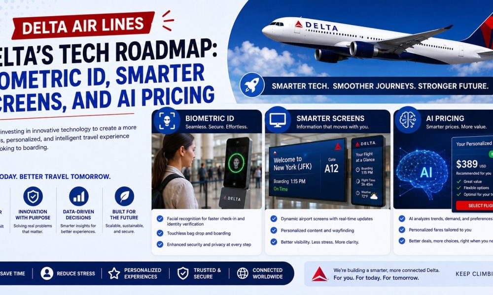 Delta's Tech Roadmap: Biometric ID, Smarter Screens, and AI Pricing