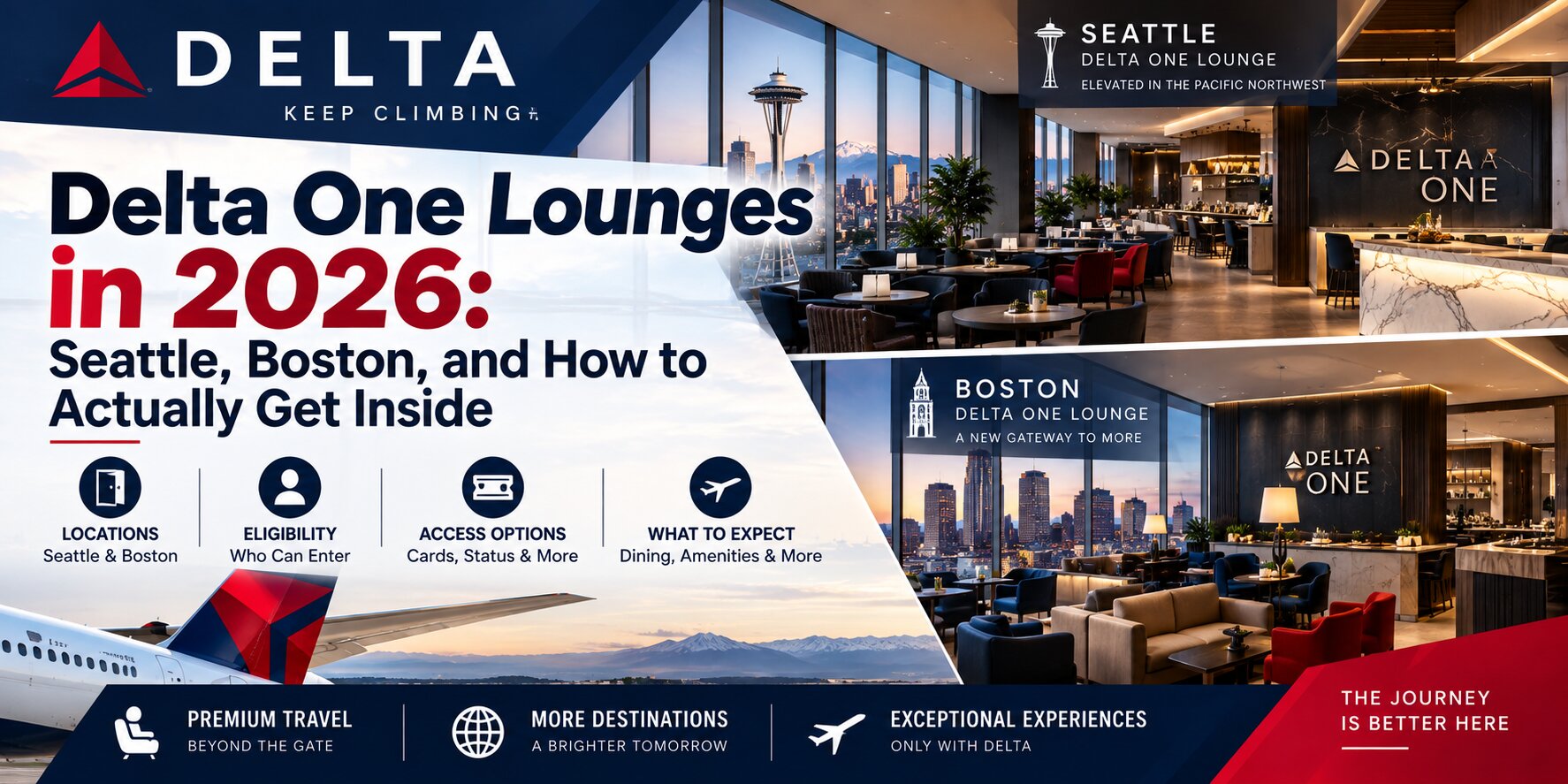 Delta Airlines One Lounges in 2026 - Seattle, Boston